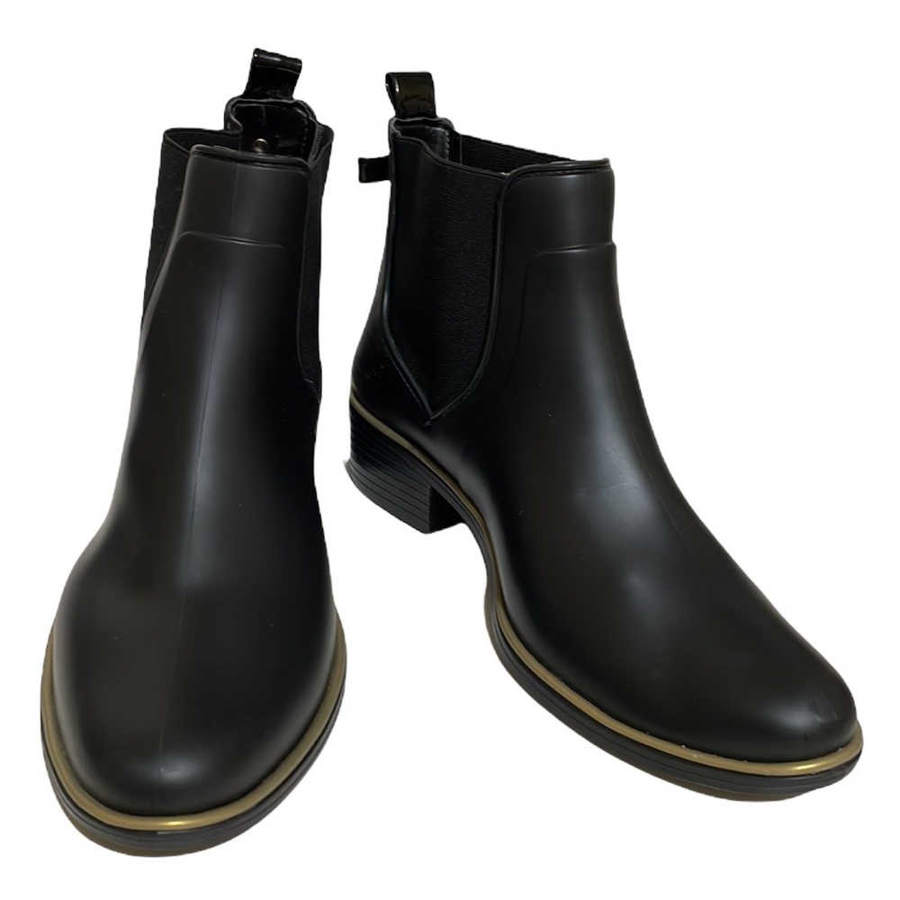 Kate Spade Sedgwick Black Rubber Rain Ankle Boots Size 9 - Picture 4 of 16